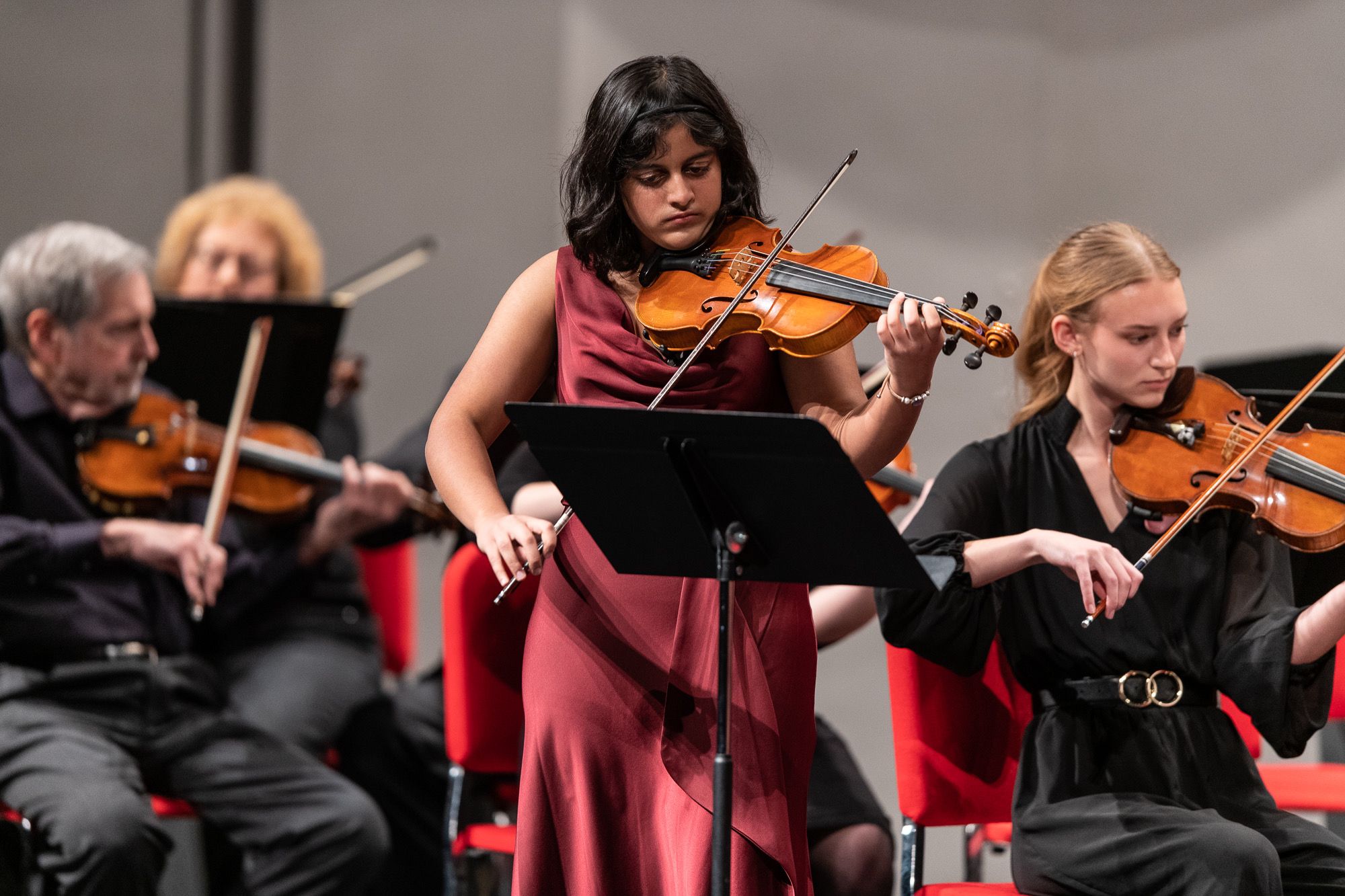 Meher Garg plays the violin